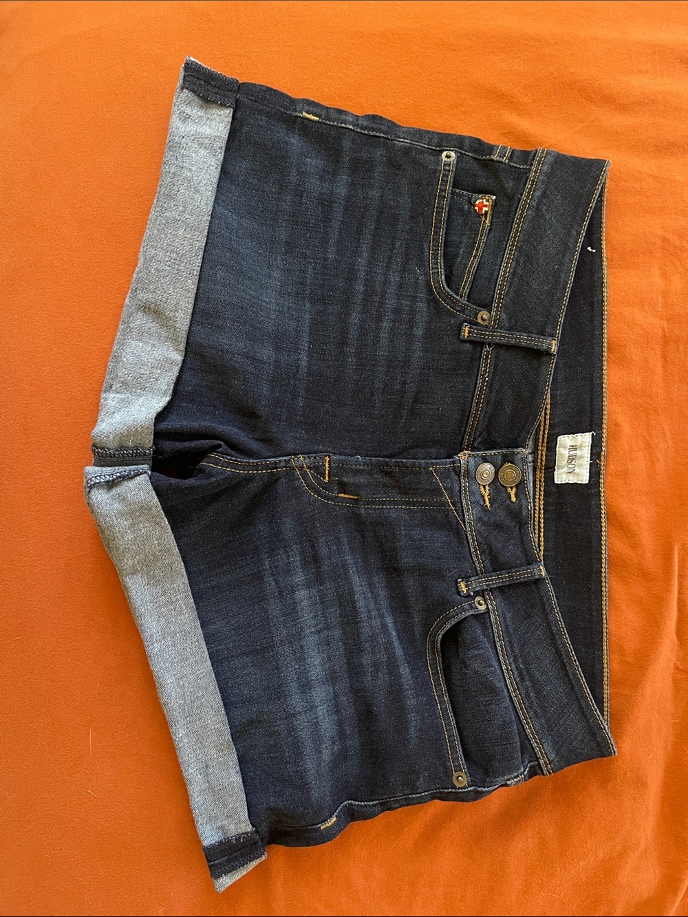 Hudson Jeans Two-Tone Denim Shorts